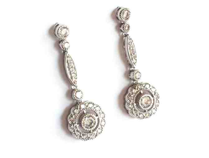 Sterling Silver & Brilliant CZ Flower Earrings