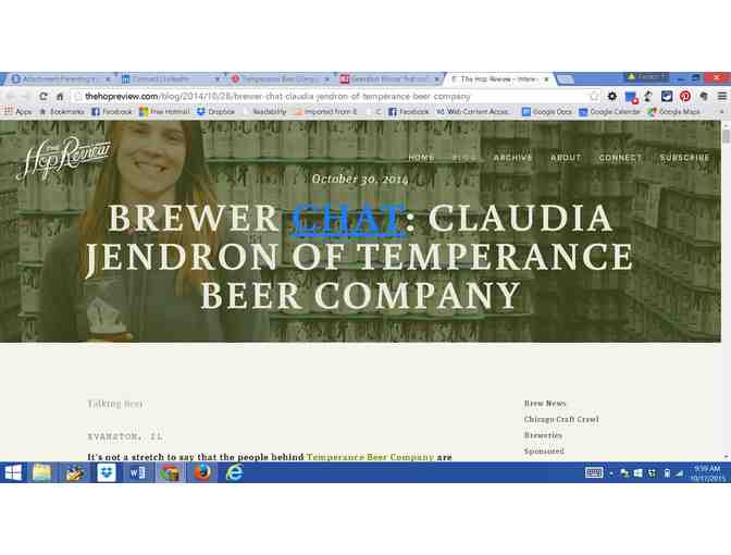 Temperance Beer Company: Tour, Tasting and Case