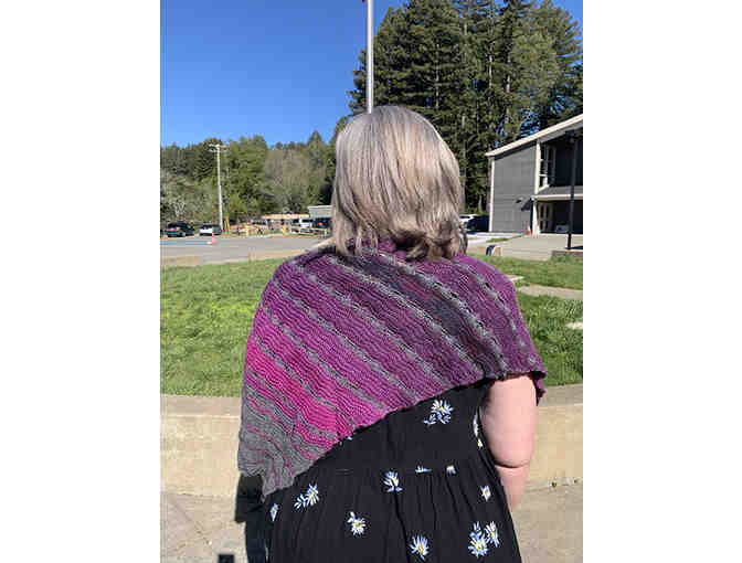 Hand Knit Wool Scarf by Mrs. Fig - Deep in the Purples