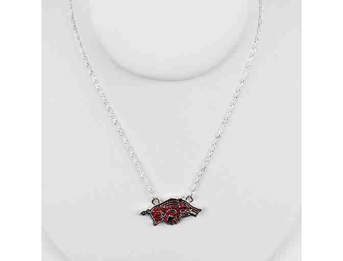 Arkansas Razorback Crystal Pin, Necklace and Earrings