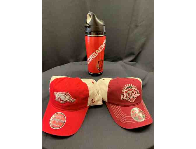 Arkansas Razorback 24 oz Water Bottle & Hats