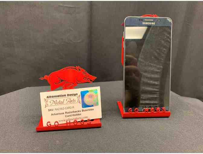 Arkansas Razorback Business Card Holder and Phone Stand Holder