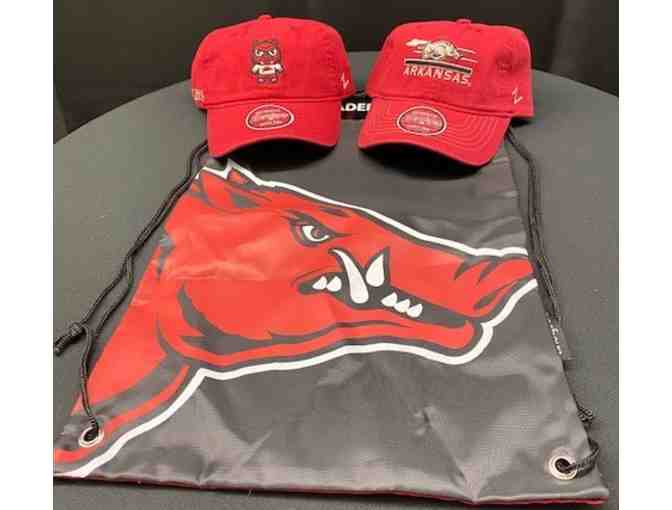 Arkansas Razorbacks Backsack and Hats