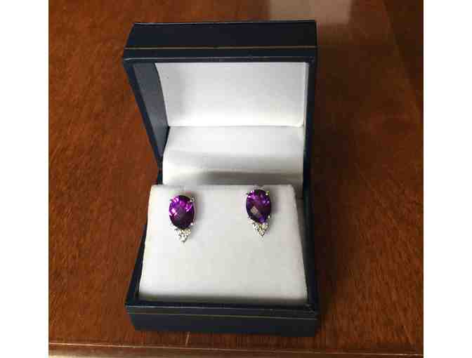 Amethyst and Diamond Earrings by Bernard's Jewelry Group