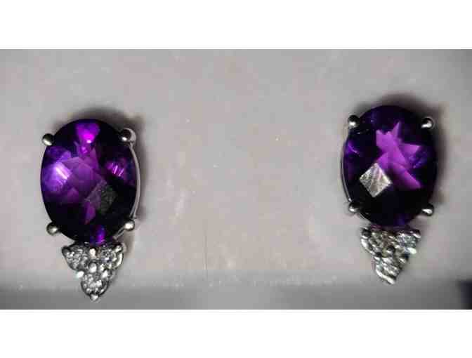 Amethyst and Diamond Earrings by Bernard's Jewelry Group