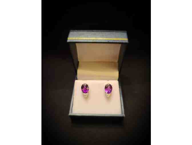 Amethyst and Diamond Earrings by Bernard's Jewelry Group