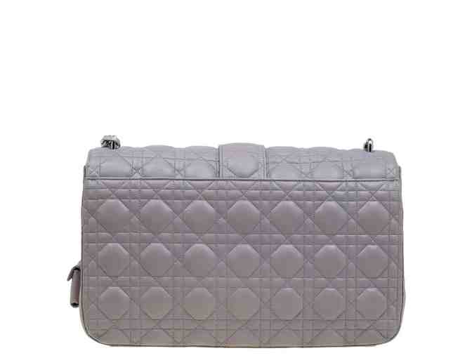 Christian Dior Gray Cannage Leather Miss Dior Medium Flap Shoulder Bag - Photo 2