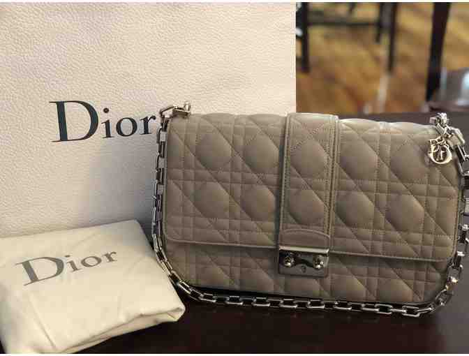 Christian Dior Gray Cannage Leather Miss Dior Medium Flap Shoulder Bag - Photo 3