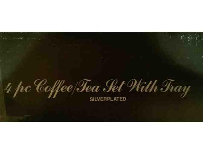 Elegant 4 Piece Silver Plated Cofee/Tea Set with Tray