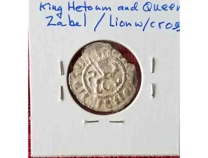 Genuine silver tram coin  of King Hetoum I and Queen Zabel