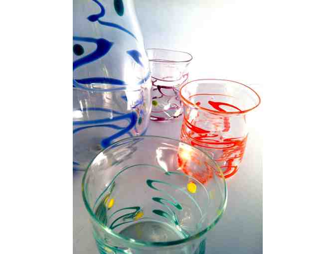 Pean Doubulyu Handblown Glass Pitcher Set