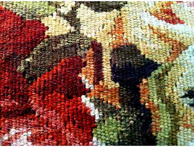 Floral Needlepoint Pillow with Trim from Rustigian Rugs
