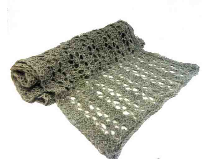 Hand Knitted 100% Superfine Alpaca Scarf by Mary Jane Hartley