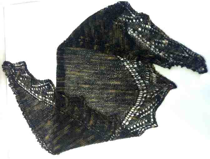 Hand Knitted Triangle Baby Alpaca & Silk Scarf by Mary Jane Hartley