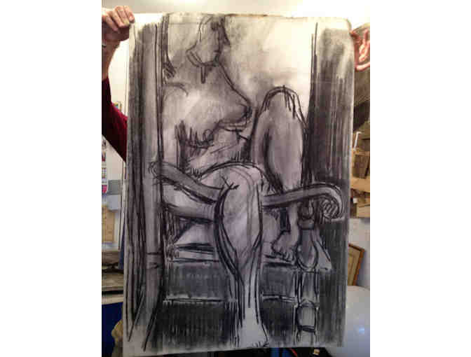PACKAGE  of  9 of Charcoal on Fabriano Italian Paper by the late NYC artist Karlin Uretsky