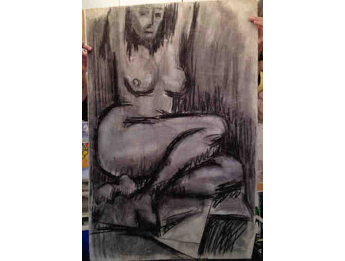 PACKAGE  of  9 of Charcoal on Fabriano Italian Paper by the late NYC artist Karlin Uretsky