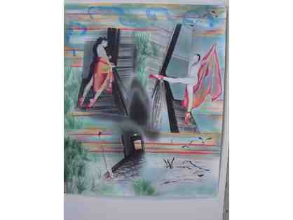 Dance on Stairs in NYC photographic painting on fiber paper, art