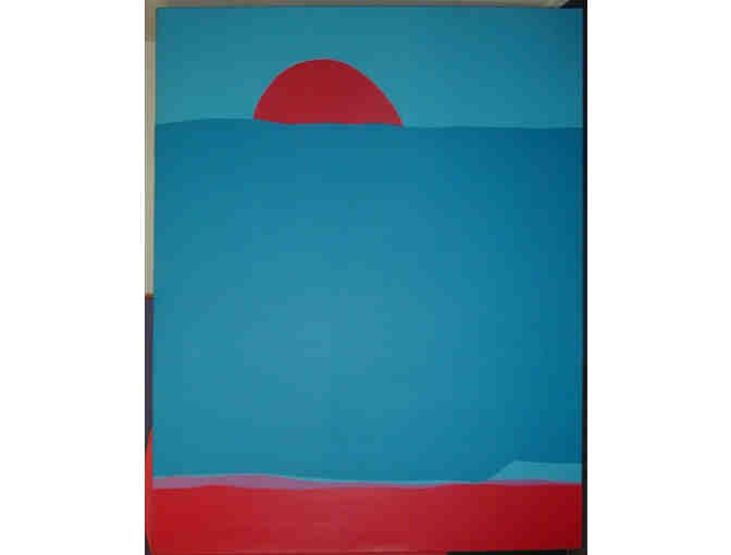 Abstract canvas mural by late NYC artist Geri Taper - Photo 1