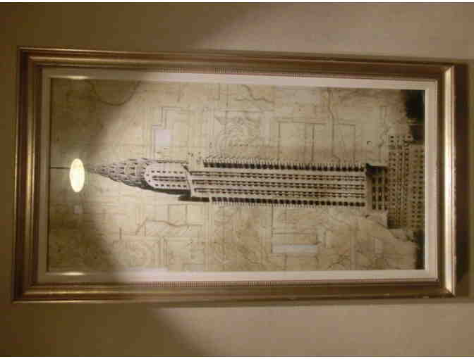 Miss Statue of Liberty print beautifully framed. landmark and Crystler Bld.