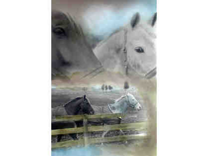 Horses 2 of 2 set of 2 photographic painting one of a kind