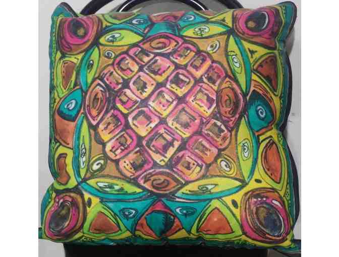 Metal weather proof art and matching large pillow