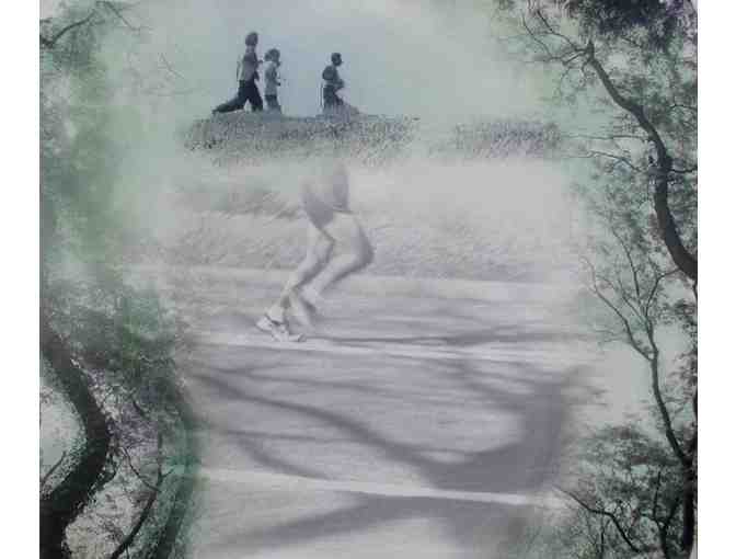 Jogging in Central Park NYC Digital  print signed and painted