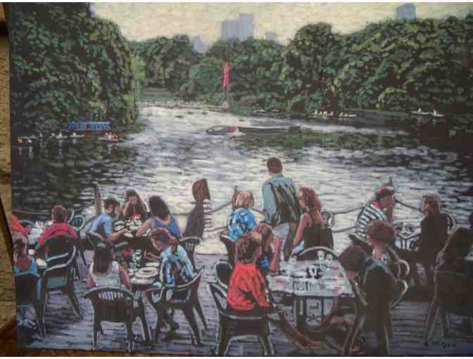 Central Park NYC large oil on board by the late NYC artist Evelyn Metzger ask about print - Photo 1