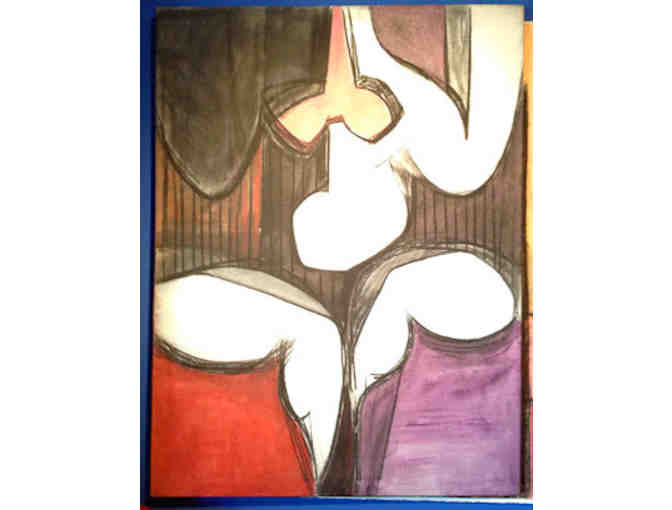 Abstract female nude on Canvas by late NYC artist Karlin Uretsky - Photo 1