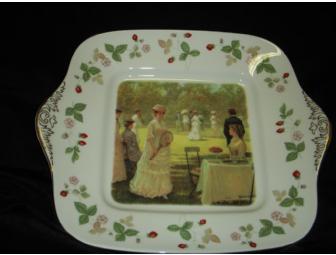 WILD STRAWBERRY WEDGWOOD SERVING PLATE AND BUTTER DISH