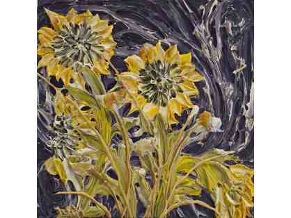 Sunflower on Purple - 24"x24"