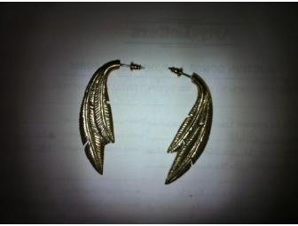 Metal Feather Fan Earrings from 100% Reclaimed Metal