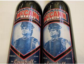 Two bottles of McCann Merlot donated by Harvard's Wine and Spirits