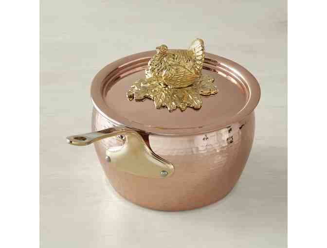Ruffoni Historia Copper Covered Saucepan with Turkey Finial, 2 1/2-Qt. - Photo 2