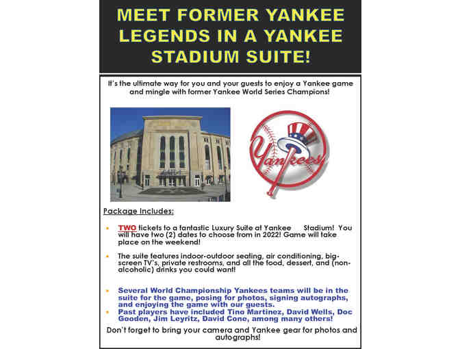 NY Yankees Suite Experience with former Yankee Legend for Two