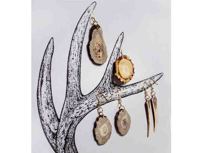 Antler Jewelry: 2 Sets of Earrings PLUS 2 Pendants