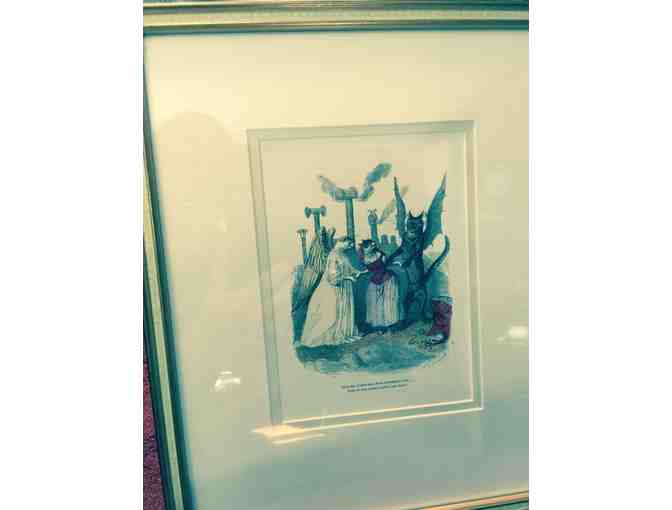 J J Grandville Trio - hand colored prints (Framed)