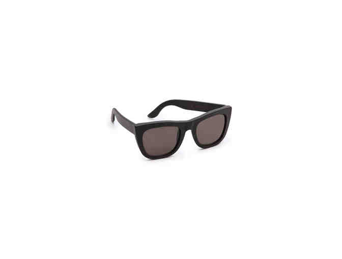 Retrosuperfuture Gals Matte Black Sunglasses - Dark Gray Lenses