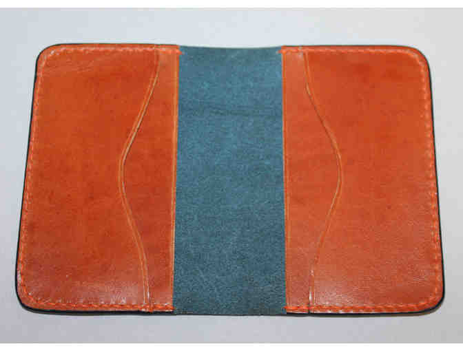 Handcrafted Leather Wallet - Teal Blue