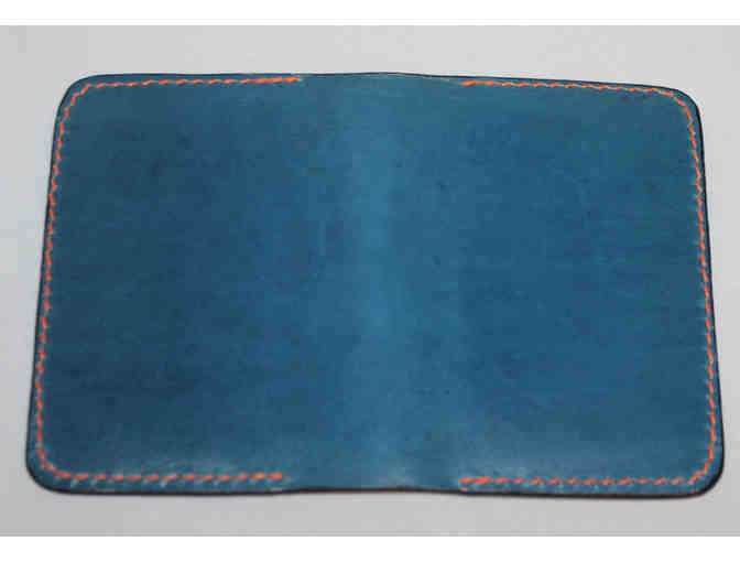 Handcrafted Leather Wallet - Teal Blue