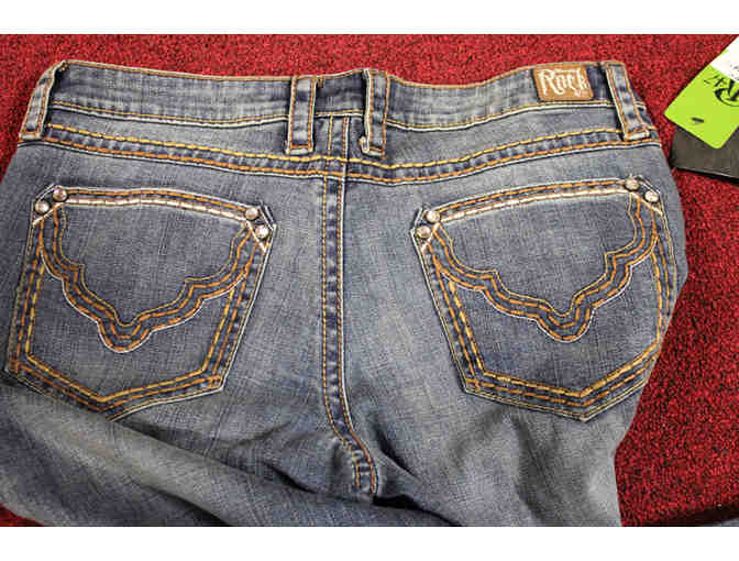 Wrangler Rock 47 Embellished Ultra Low Rise Bootcut Jeans - NEW 28 x 34