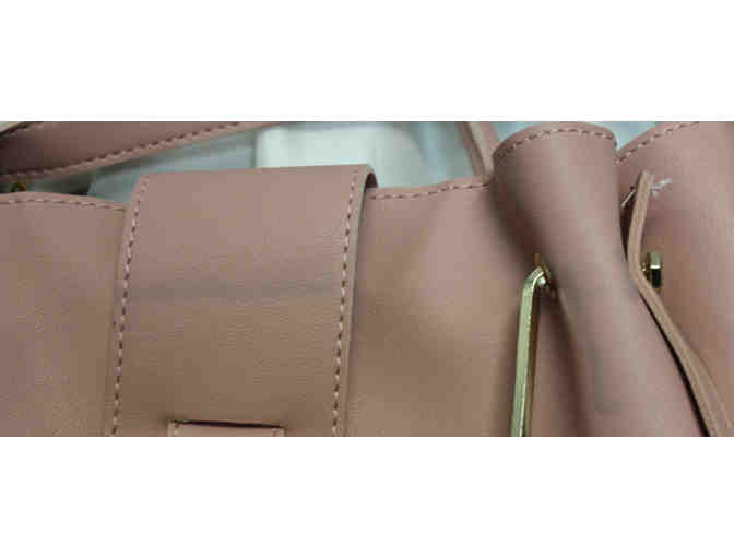 4 Vegan Leather Handbags with Matching Bonus Bags