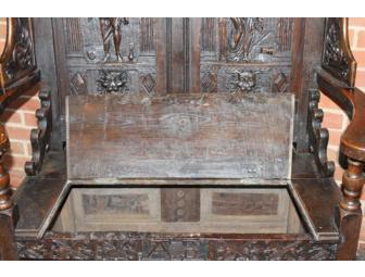 Jacobean-Style Oak Settee