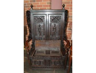 Jacobean-Style Oak Settee