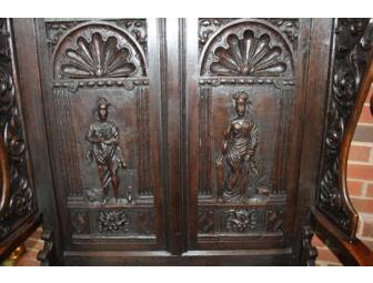 Jacobean-Style Oak Settee