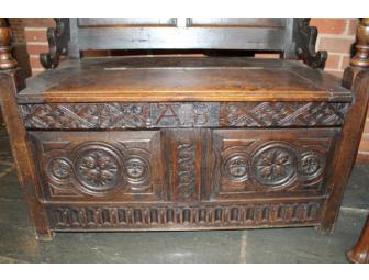 Jacobean-Style Oak Settee