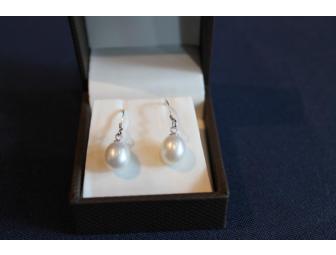Sterling and Pearl Drop Earrings and Necklace