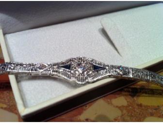 Vintage Art Deco Diamond and Sapphire Bracelet