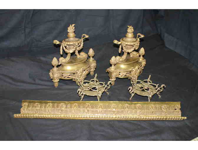 Pair of Bronze Chenets