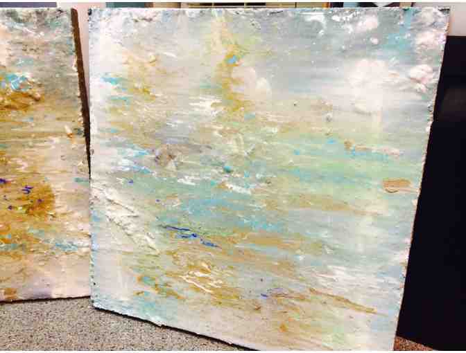 Pair of Acrylic Textured Abstracts