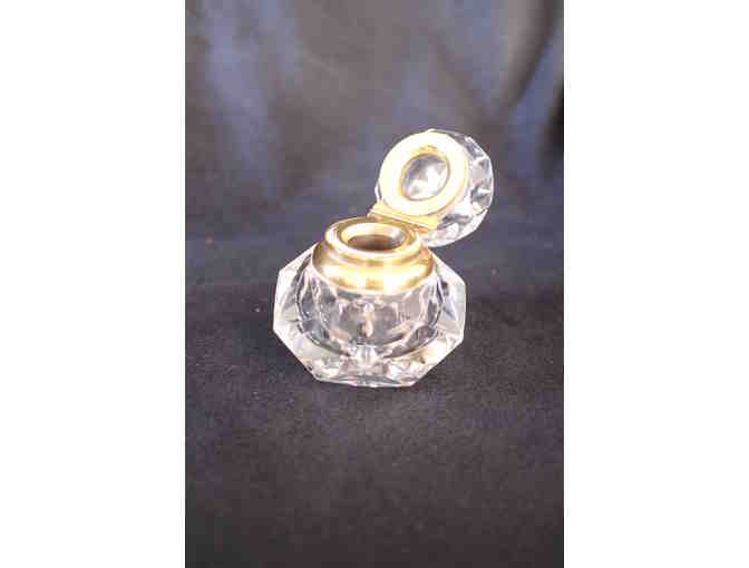 English Cut Crystal Inkwell (1 of 2)